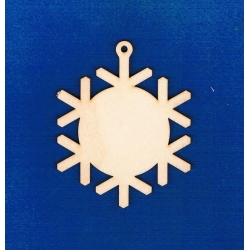 SKLEJKA #3mm Śnieżynka 12,5cm z kołem  , średnica koła 6,8 cm